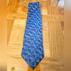 Bill Blass Blue Geometric Silk Tie